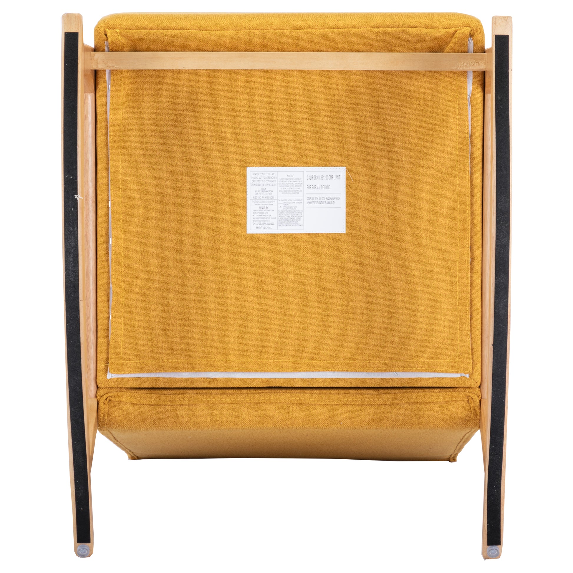 Coolmore Rocking Chair With Ottoman, Mid Century Modern Upholstered Fabric Rocking Armchair, Rocking Chair Nursery With Thick Padded Cushion, High Backrest Accent Glider Rocker Chair For Living Room Yellow Solid Wood