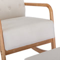 Coolmore Rocking Chair With Ottoman, Mid Century Modern Upholstered Fabric Rocking Armchair, Rocking Chair Nursery With Thick Padded Cushion, High Backrest Accent Glider Rocker Chair For Living Room Beige Solid Wood