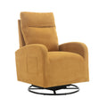 Jiada Upholstered Swivel Glider.Rocking Chair For Nursery In Yellow.Modern Style One Left Bag Yellow Primary Living Space Foam Metal