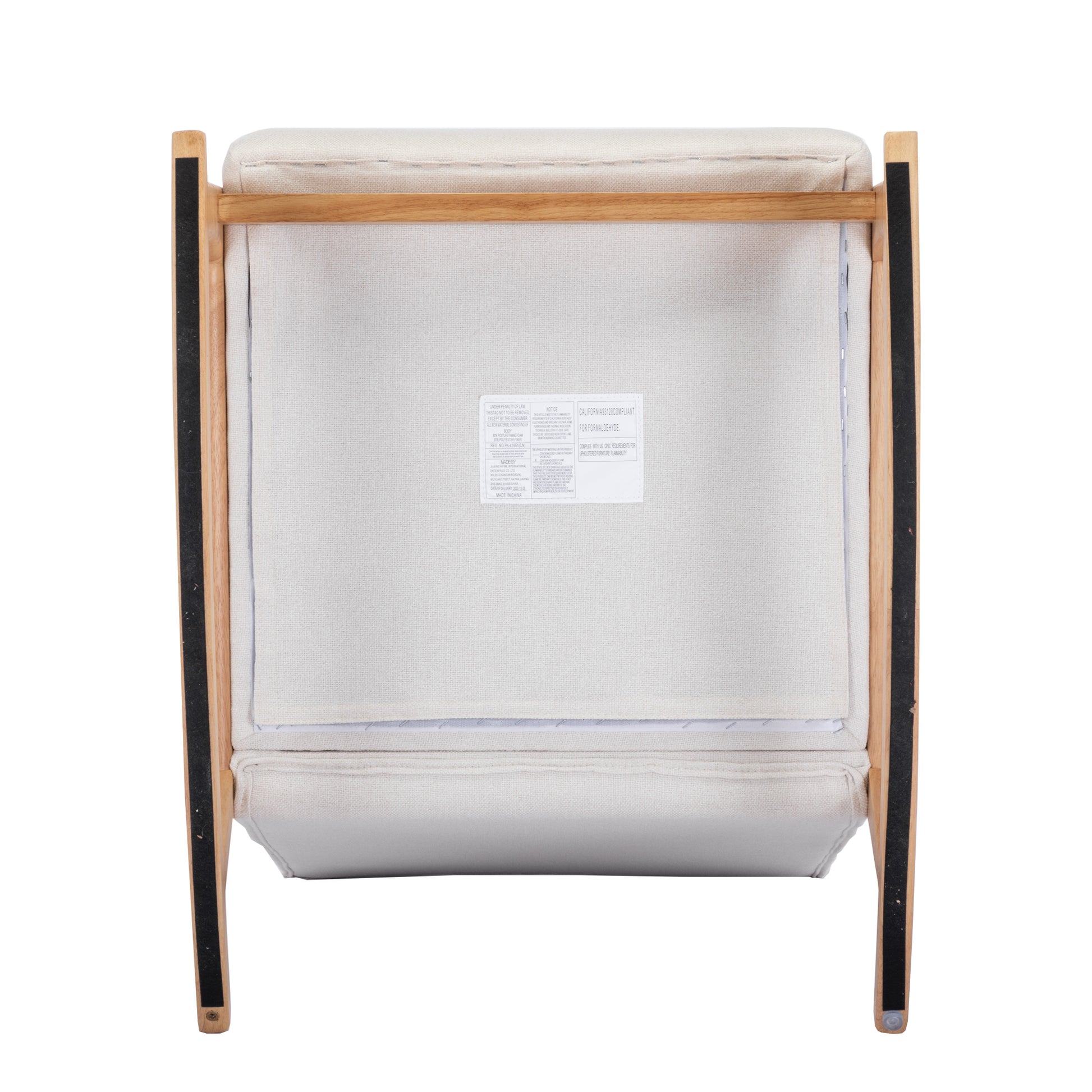 Coolmore Rocking Chair With Ottoman, Mid Century Modern Upholstered Fabric Rocking Armchair, Rocking Chair Nursery With Thick Padded Cushion, High Backrest Accent Glider Rocker Chair For Living Room Beige Solid Wood