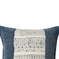 18 X 18 Square Handwoven Accent Throw Pillow, Polycotton Dhurrie, Kilim Pattern, White, Blue Blue Cotton