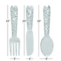 Artistic Cutlery Wall Decor In Metal, Set Of Three, Silver Silver Metal
