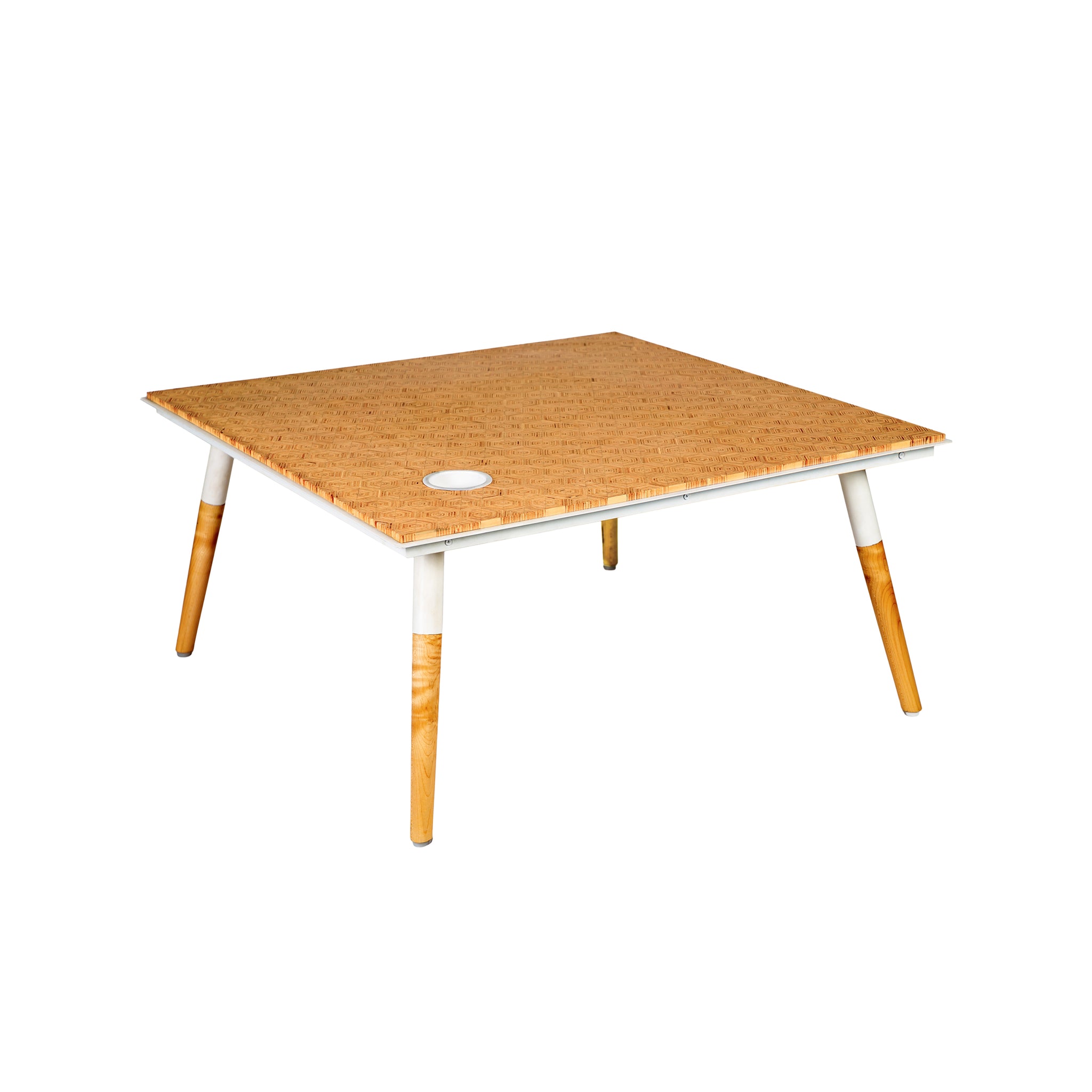 Paige 31 Inch Illusion Rectangular Wooden Coffee Table, Wood Brown, White Brown Solid Wood