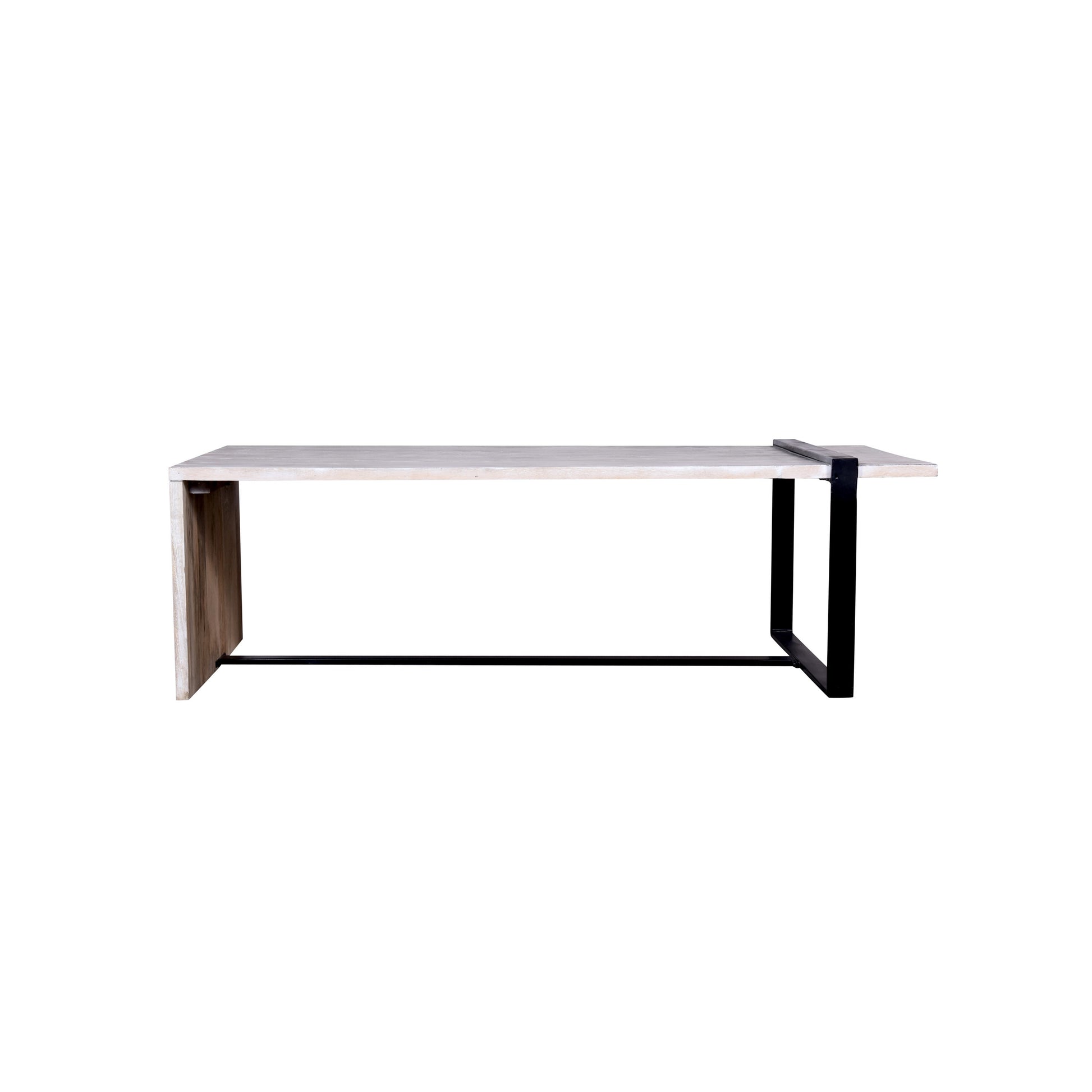 Farmhouse Rectangular Coffee Table With Wooden Top And Geometric Metal Frame, Gray And Black Gray Solid Wood