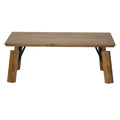 Rectangular Wooden Coffee Table With Block Legs, Natural Brown Brown Mdf