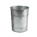 Galvanized Set Of Three Planters With Tray, Gray Gray Metal