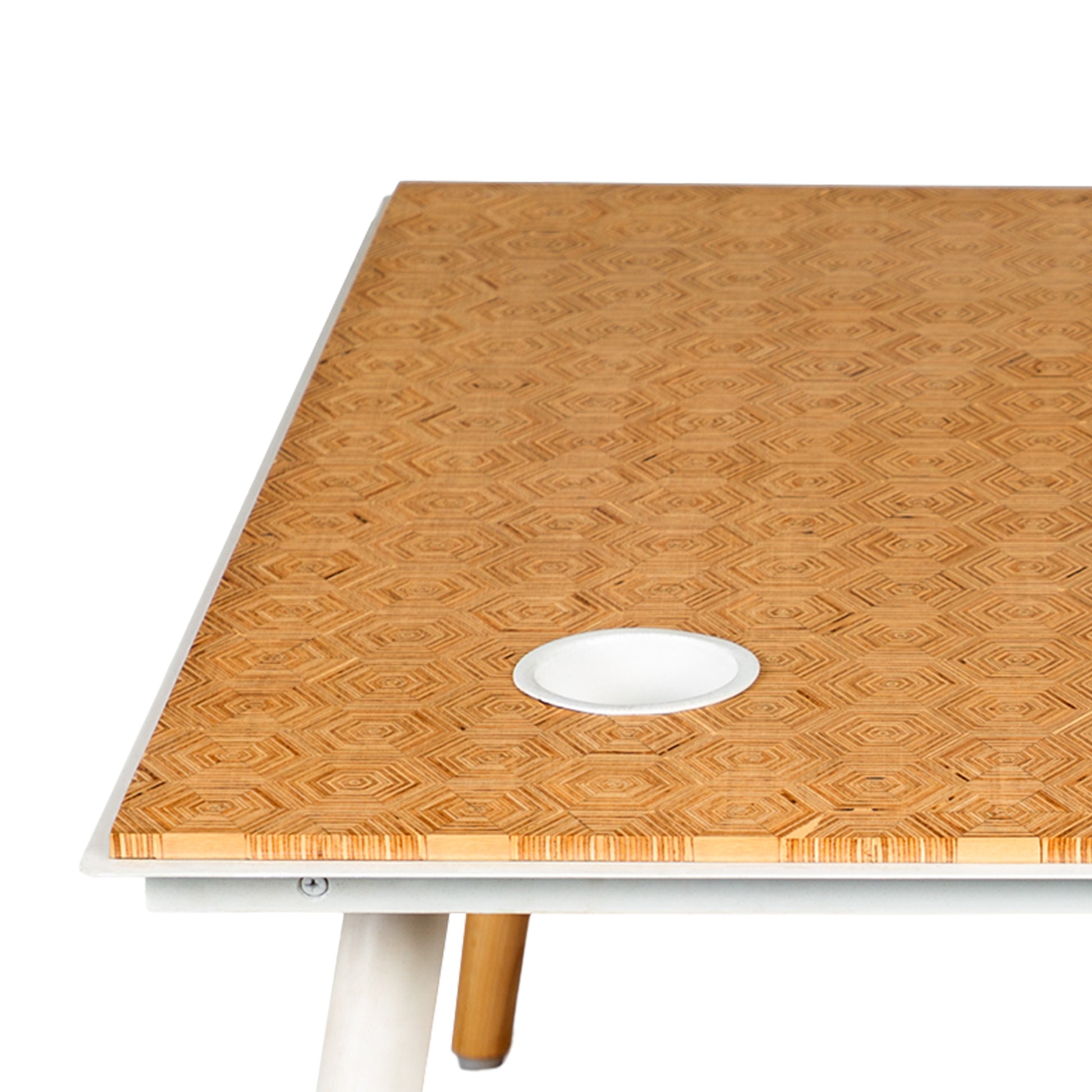 Paige 31 Inch Illusion Rectangular Wooden Coffee Table, Wood Brown, White Brown Solid Wood