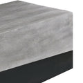 45 Inch Rectangular Mango Wood Coffee Table, Iron Base, Washed White And Black Gray Solid Wood