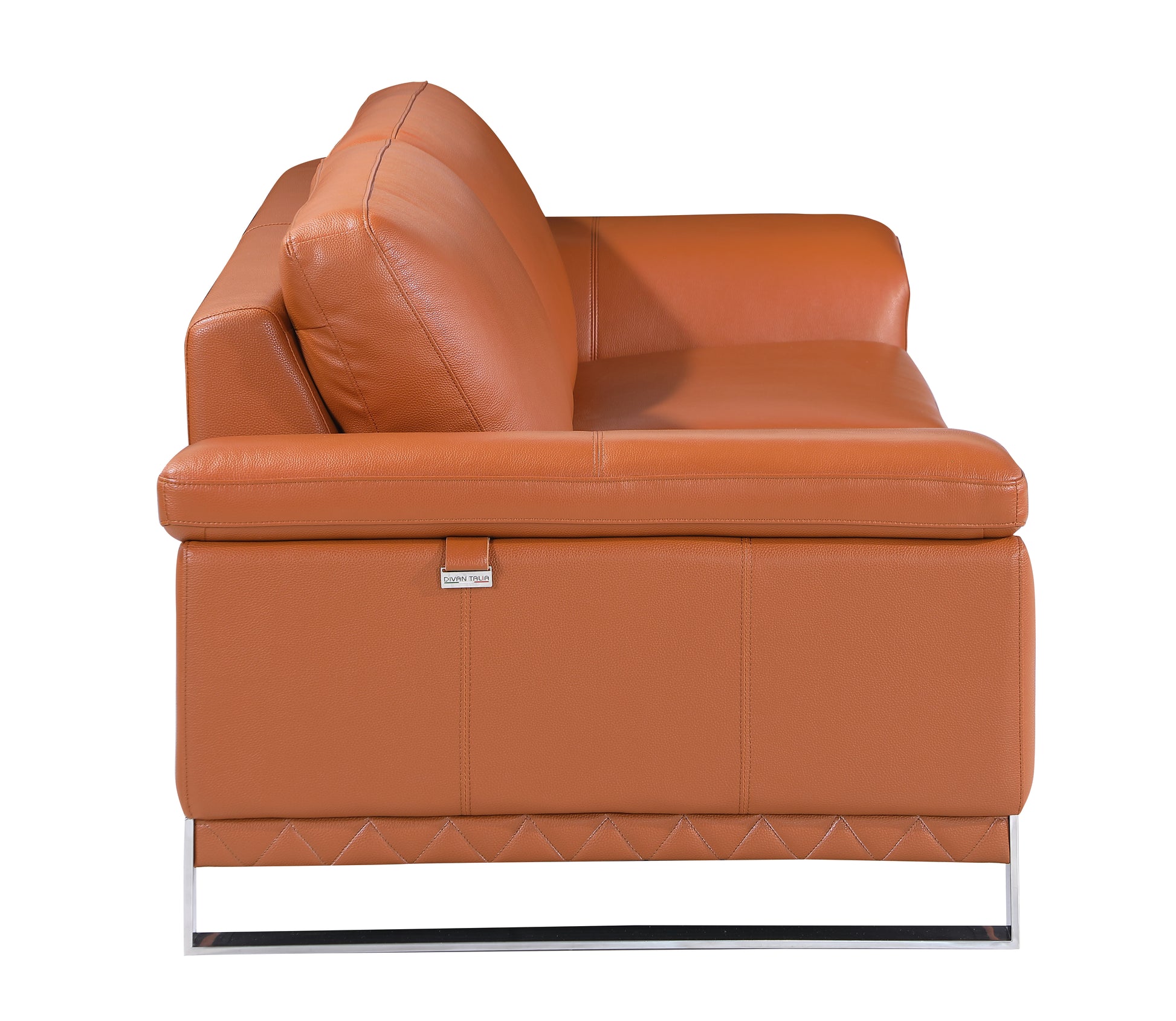 Top Grain Italian Leather Chair Camel Foam Leather