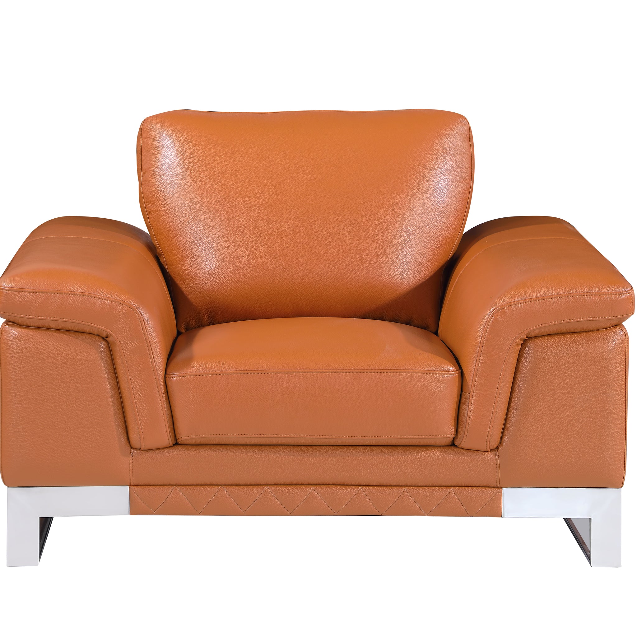 Top Grain Italian Leather Chair Camel Foam Leather