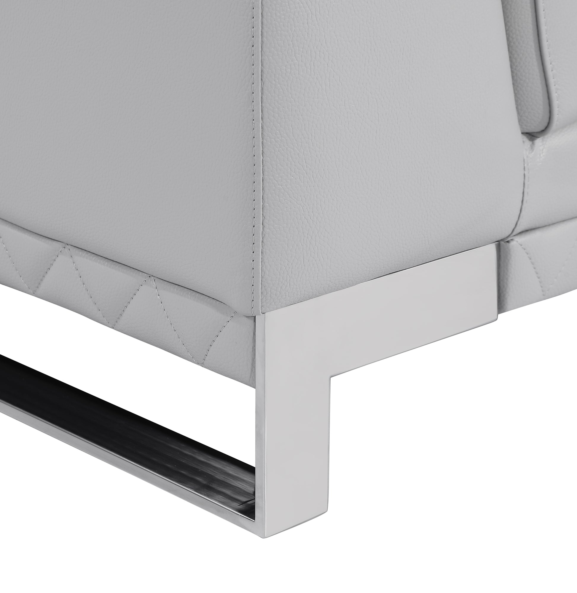 Top Grain Italian Leather Chair Light Gray Foam Leather