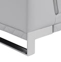 Top Grain Italian Leather Loveseat Light Gray Foam Leather
