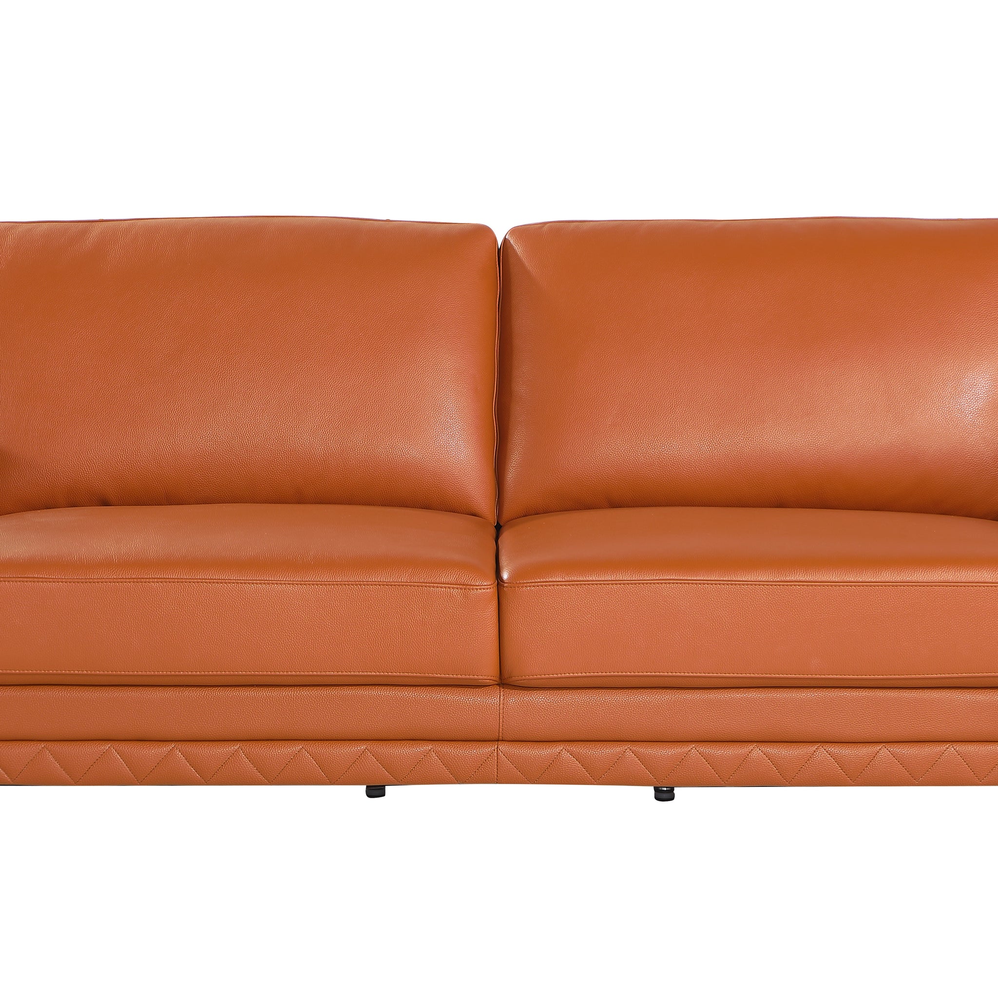 Top Grain Italian Leather Sofa Camel Foam Leather