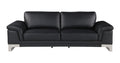 Top Grain Italian Leather Sofa Black Foam Leather