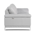 Top Grain Italian Leather Loveseat Light Gray Foam Leather