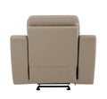 Reclining Modern Leather Air Upholstered Chair Beige Foam Leather