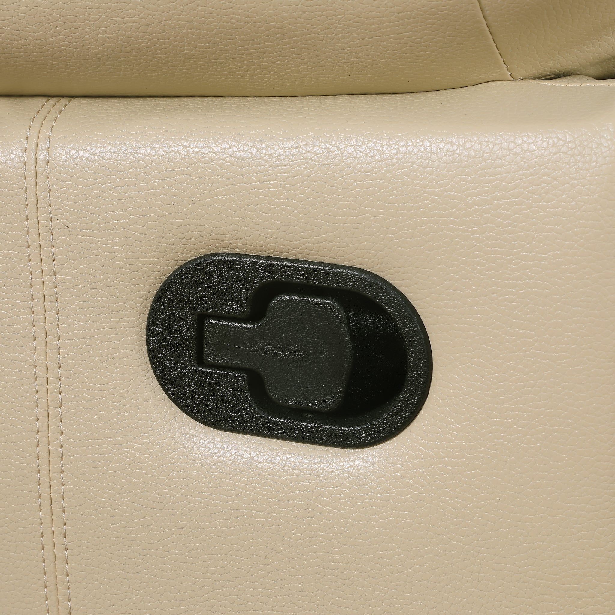 Leather Air Recliining Sofa Beige Foam Leather