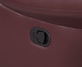 Leather Air Upholstered Reclining Console Loveseat With Fiber Back Burgundy Foam Leather