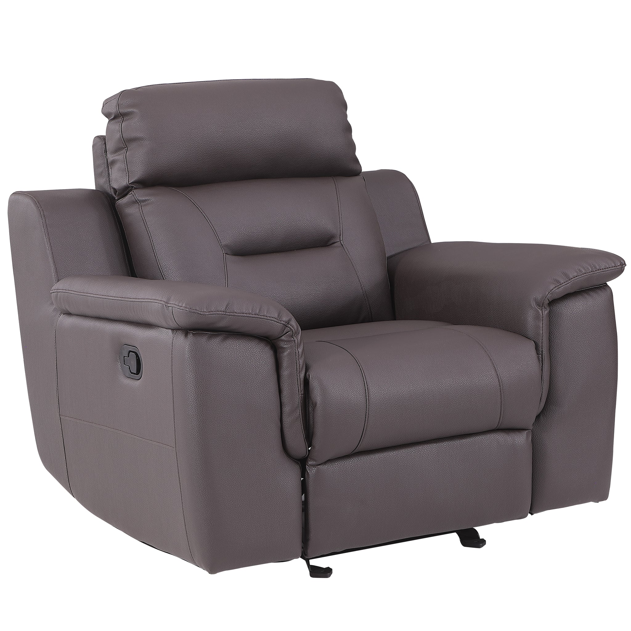 Reclining Modern Leather Air Upholstered Chair Brown Foam Leather