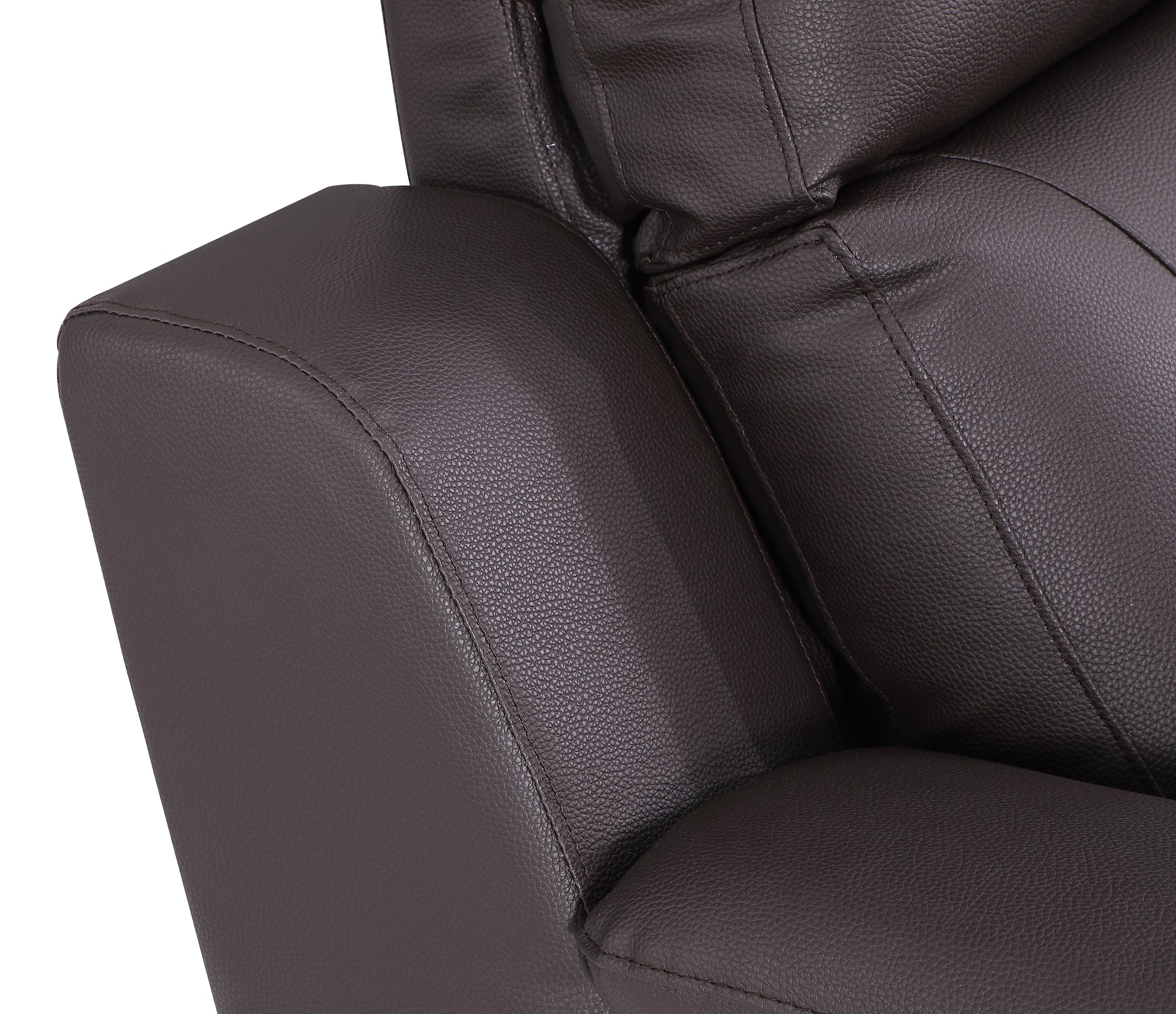 Reclining Modern Leather Air Upholstered Chair Brown Foam Leather