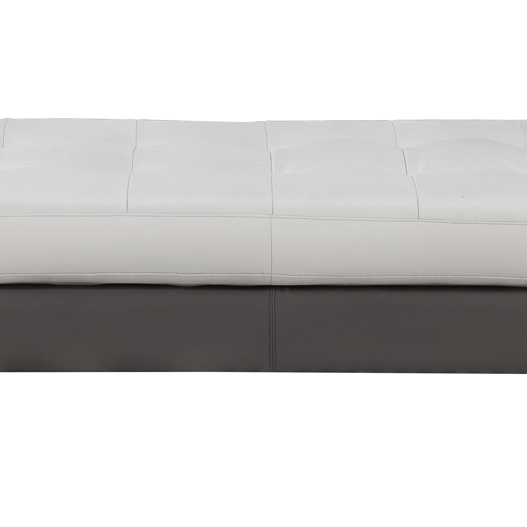 Genuine Leather Sectional Gray Foam Leather