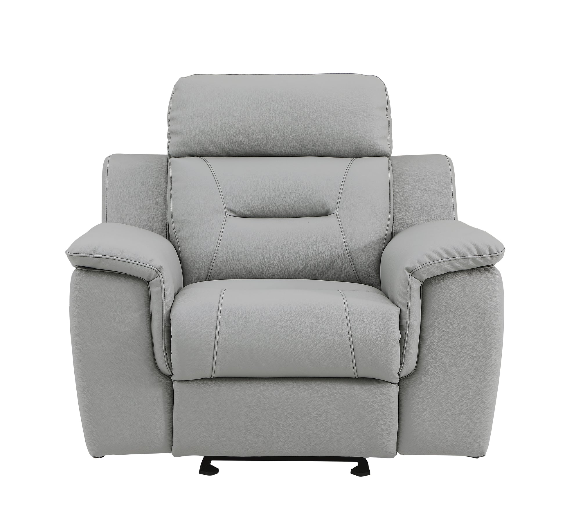 Modern Reclining Leather Air Upholstered Chair Gray Foam Leather