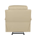 Leather Air Upholstered Chair With Fiber Back Beige Foam Leather