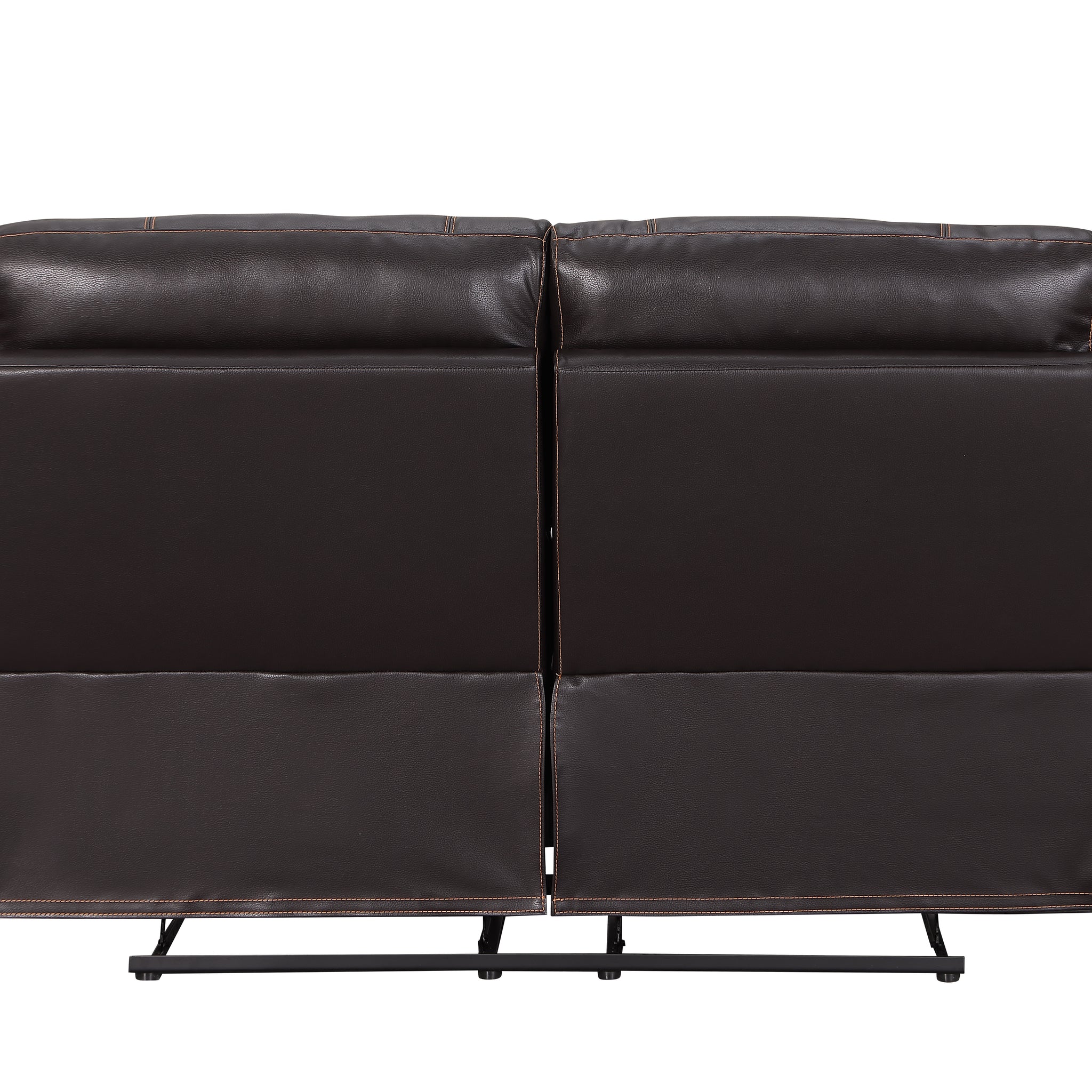 Leather Air Recliining Loveseat Brown Foam Leather