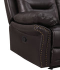 Leather Air Upholstered Reclining Chair With Fiber Back Brown Foam Leather