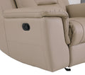 Reclining Modern Leather Air Upholstered Chair Beige Foam Leather
