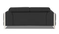 Top Grain Italian Leather Loveseat Dark Gray Foam Leather