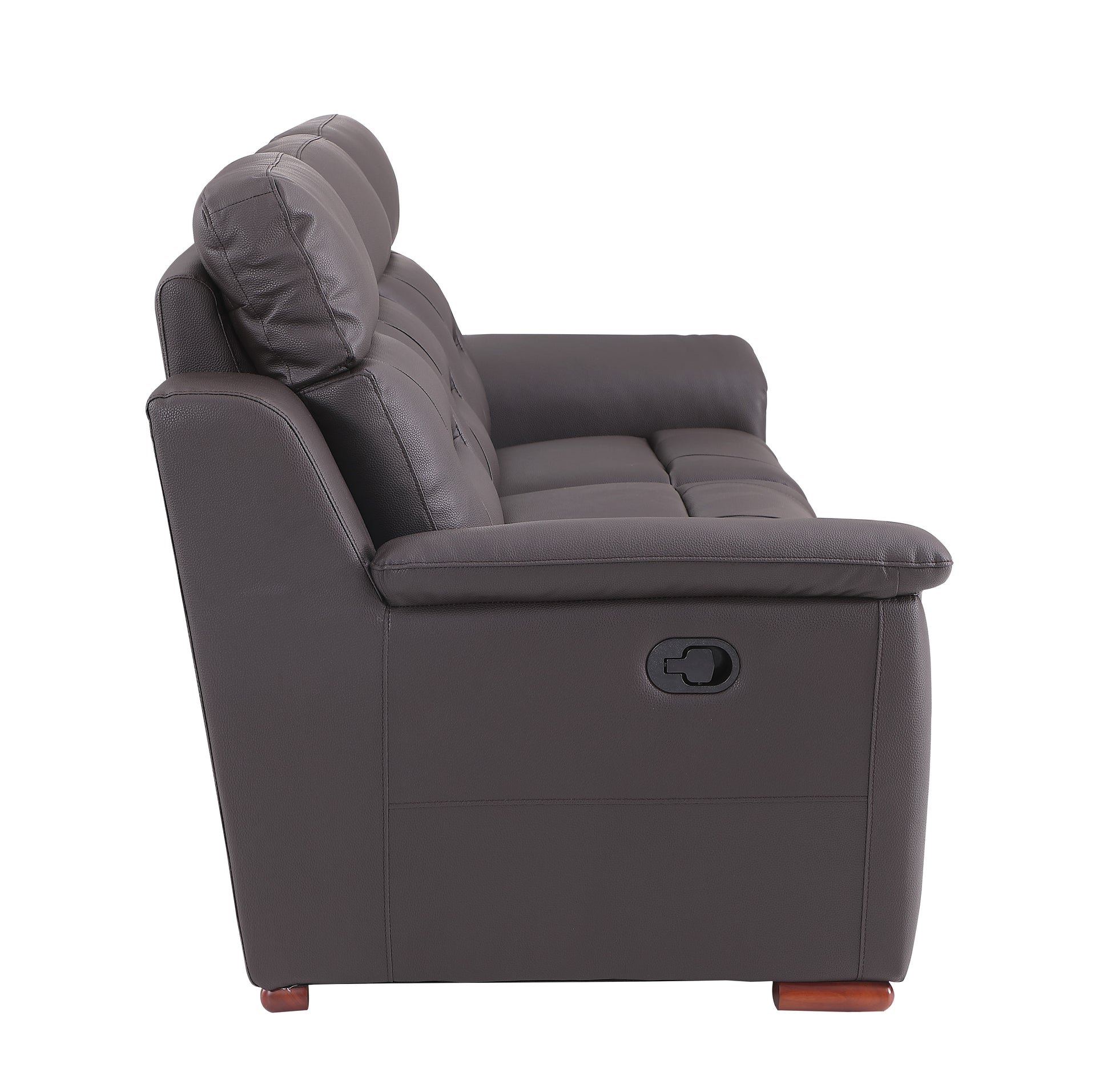 Reclining Modern Leather Air Upholstered Chair Brown Foam Leather