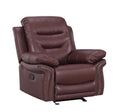 Leather Air Upholstered Reclining Chair With Fiber Back Burgundy Foam Leather