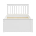 White Twin Trundle Bed, Heavy Duty Malibu Solid Wood Bed Frame With Twin Size Pull Out Toddler Trundle Bed For Kids White Solid Wood