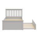 Gray Twin Trundle Bed, Heavy Duty Malibu Solid Wood Bed Frame With Twin Size Pull Out Toddler Trundle Bed For Kids Gray Solid Wood