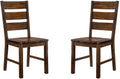 Walnut Finish Solid Wood Industrial Style Kitchen Set Of 2 Dining Chairs Slat Back Chairs Walnut Dining Room Contemporary,Industrial Ladder Back Solid Wood