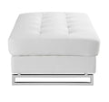 Genuine Leather Ottoman White Foam Leather