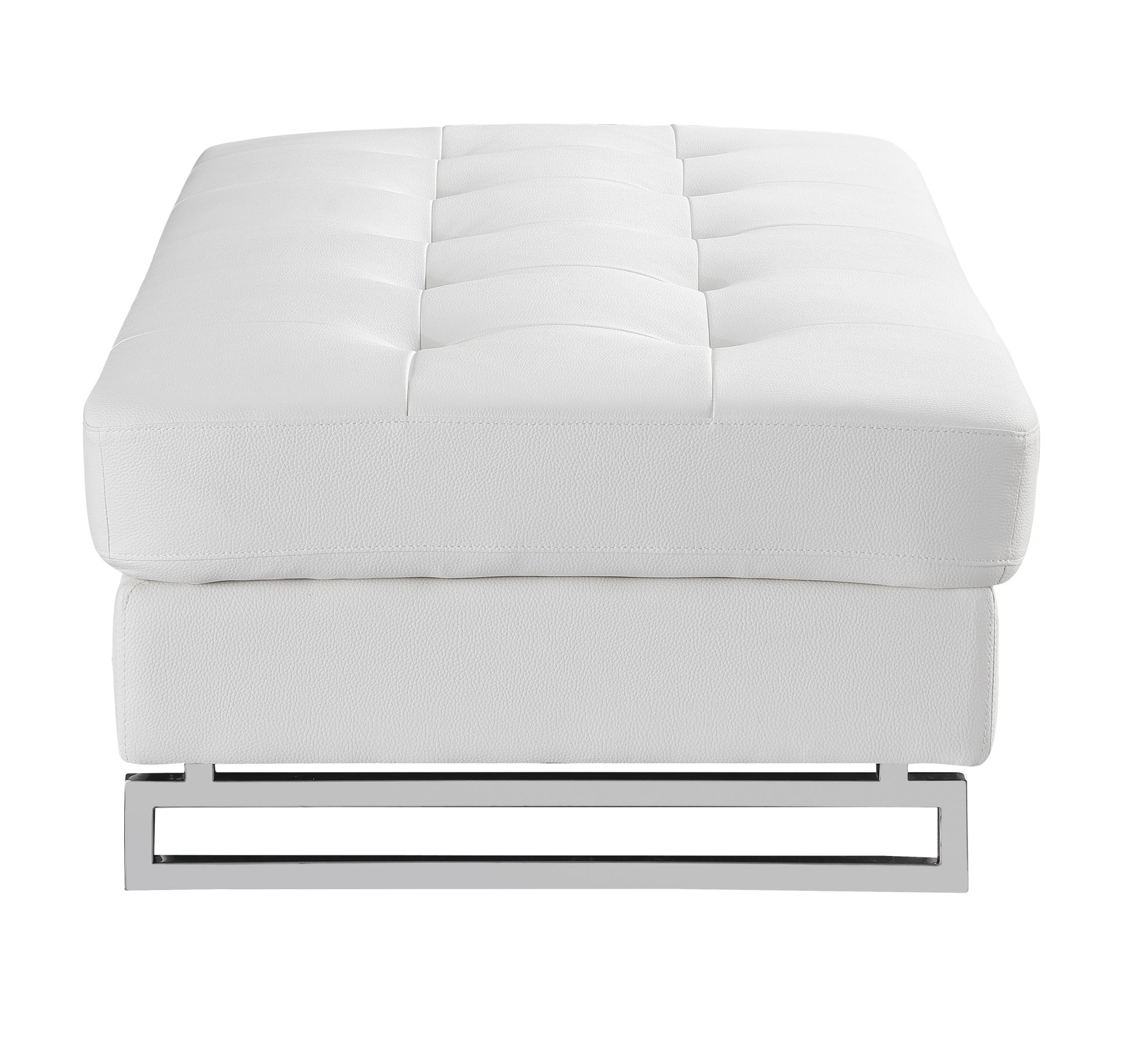 Genuine Leather Ottoman White Foam Leather