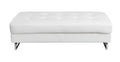 Genuine Leather Ottoman White Foam Leather