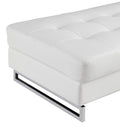 Genuine Leather Ottoman White Foam Leather