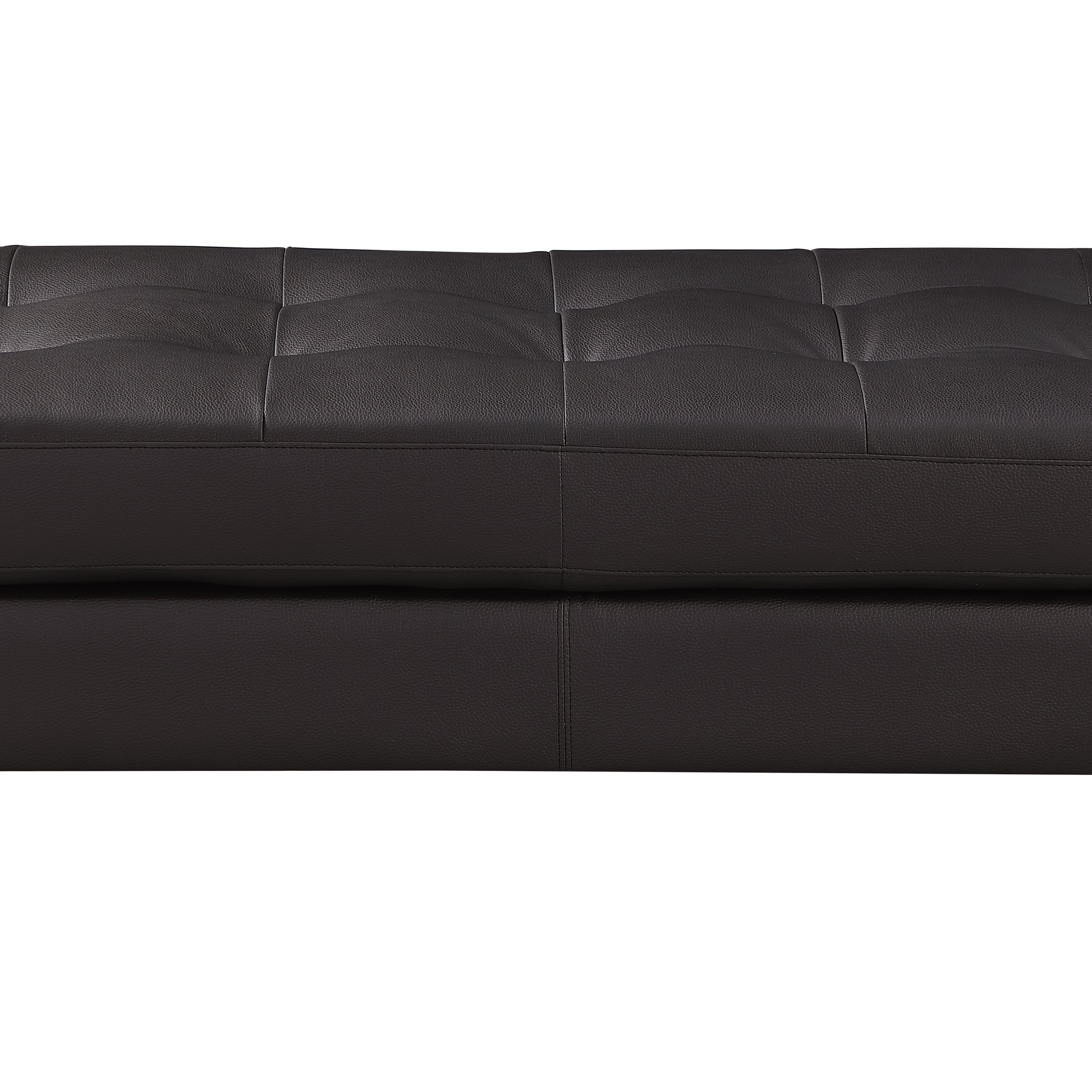 Genuine Leather Ottoman Brown Foam Leather