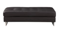 Genuine Leather Ottoman Brown Foam Leather