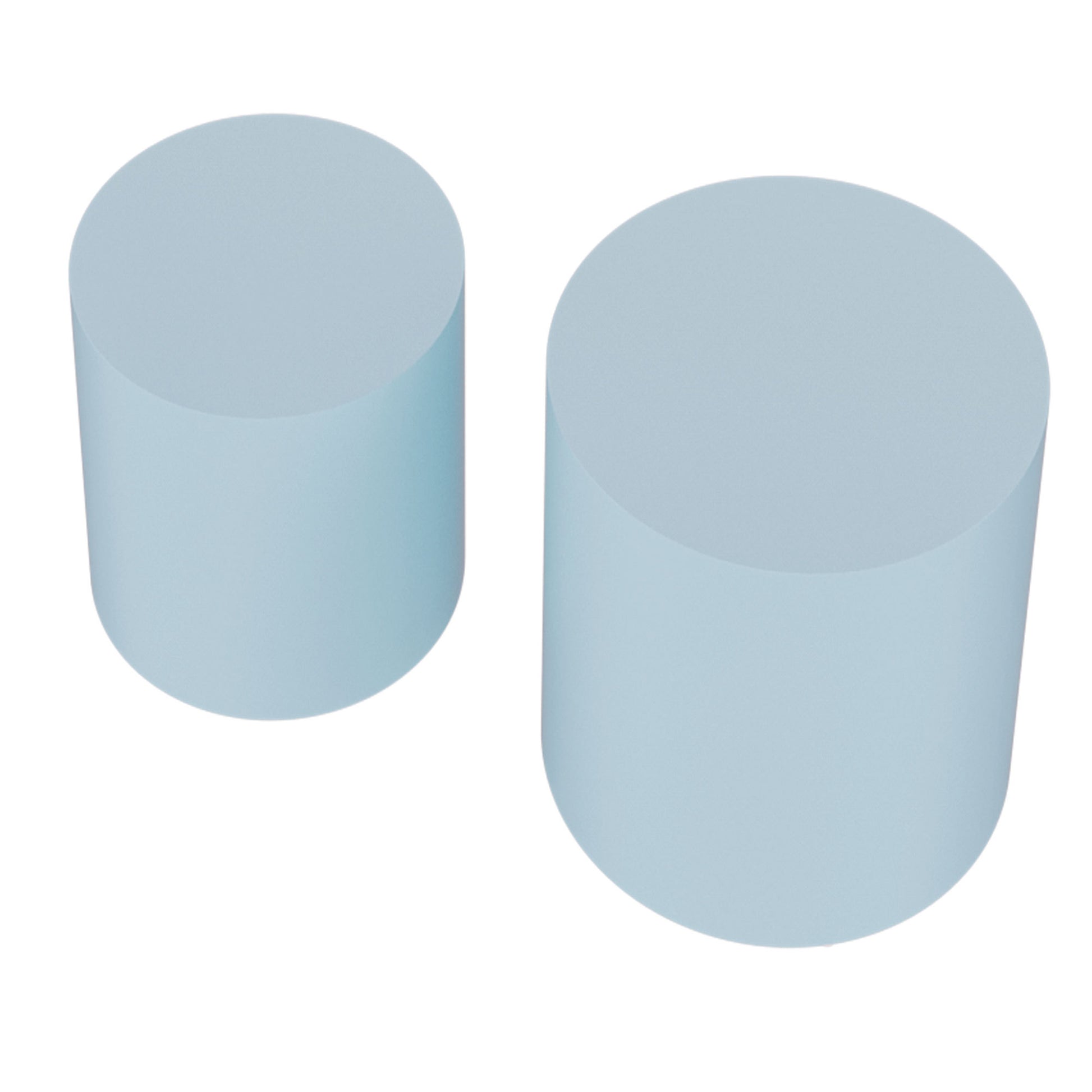 Upgrade Mdf Nesting Table Set Of 2, Mutifunctional For Living Room Small Space,No Need Assembly,Baby Blue Blue Mdf
