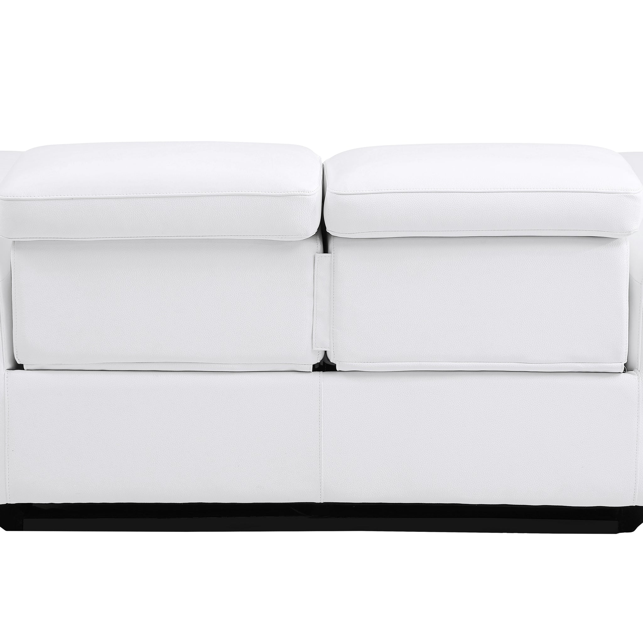 Top Grain Italian Leather Loveseat With Power Recliner White Foam Leather