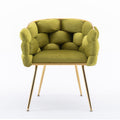 Luxury Modern Simple Leisure Velvet Single Sofa Chair Bedroom Lazy Person Household Dresser Stool Manicure Table Back Chair Olive Green Olive Green Velvet