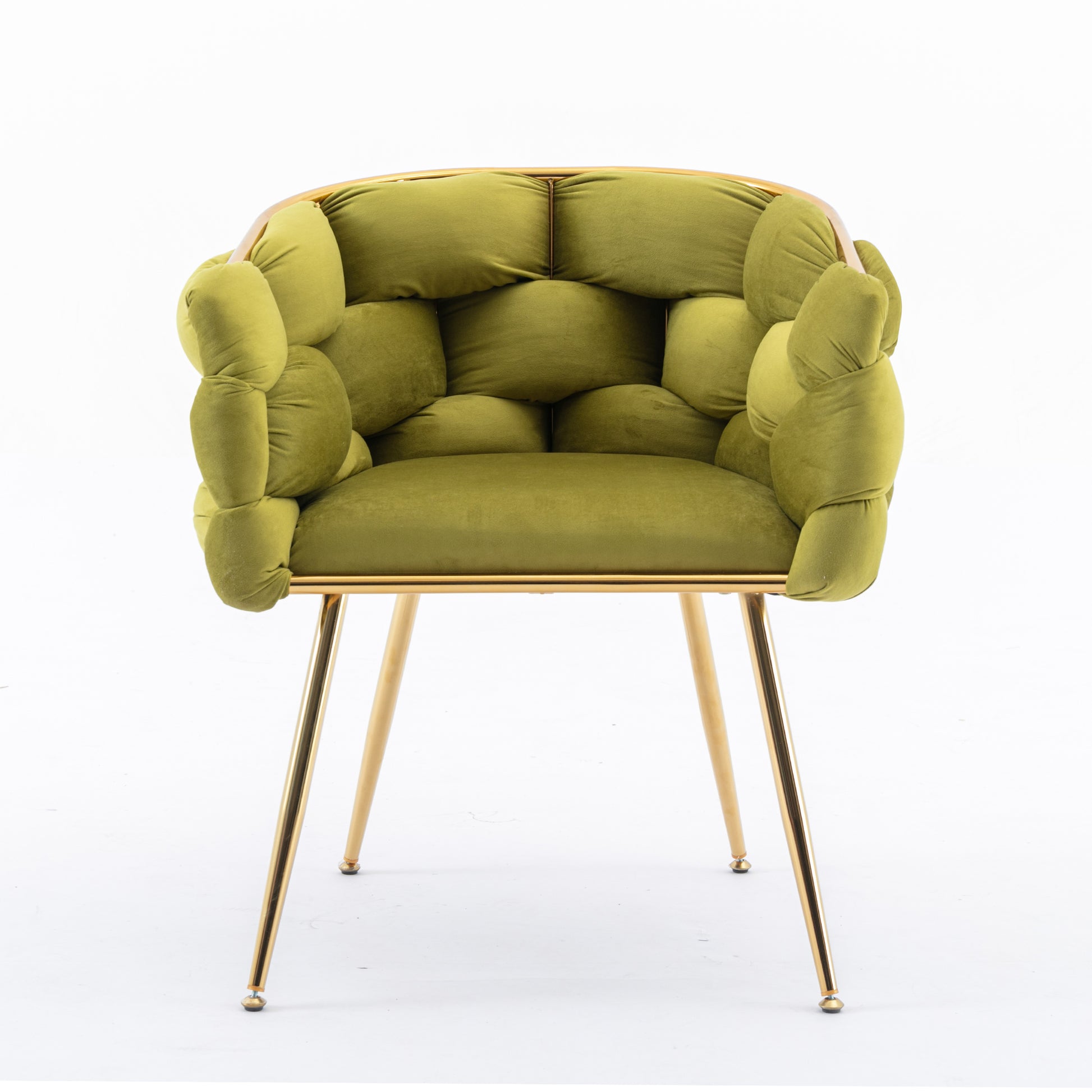 Luxury Modern Simple Leisure Velvet Single Sofa Chair Bedroom Lazy Person Household Dresser Stool Manicure Table Back Chair Olive Green Olive Green Velvet