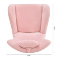 Rocking Chair Nursery, Teddy Upholstered Rocker Glider Chair With High Backrest, Adjustable Headrest & Pocket, Comfy Glider Chair For Nursery, Bedroom, Living Room, Offices, Rubber Wood, Pink Pink Polyester