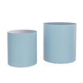 Upgrade Mdf Nesting Table Set Of 2, Mutifunctional For Living Room Small Space,No Need Assembly,Baby Blue Blue Mdf
