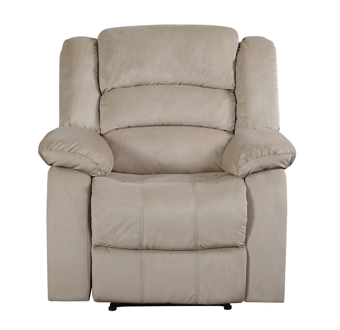 Transitional Microfiber Fabric Recliner Chair Beige Foam Fabric