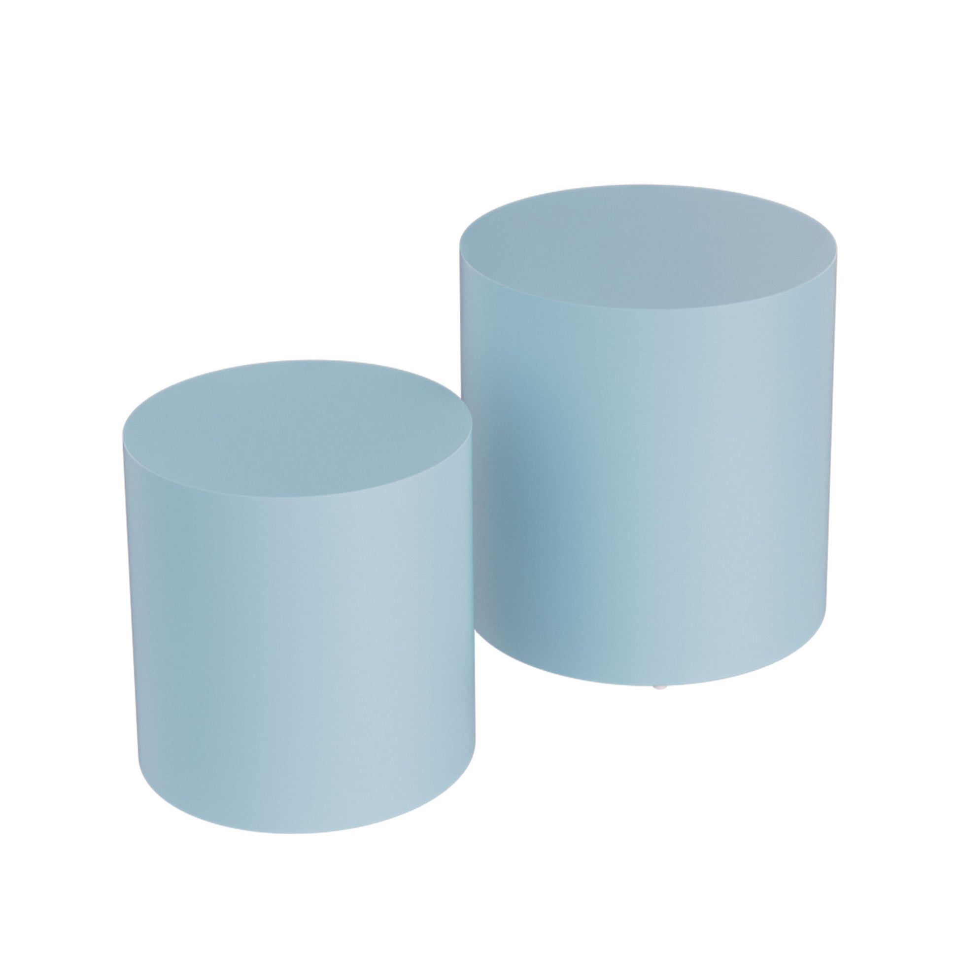 Upgrade Mdf Nesting Table Set Of 2, Mutifunctional For Living Room Small Space,No Need Assembly,Baby Blue Blue Mdf